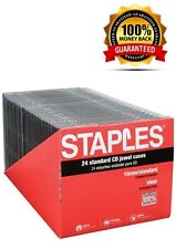 Staples Standard Jewel Cases for CD, Black Plastic case 24/Pack picture