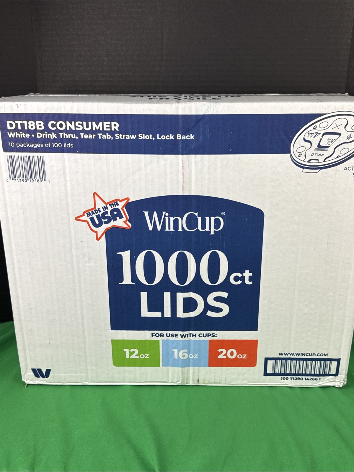WinCup Lids with Drink Thru , Tear Tab , Straw Slot , Lock Back - White WinCup Lids with Drink Thru , Tear Tab , Straw Slot , Lock Back - White