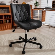 Armless Office Chair , Computer Desk Chair for Home Office & Small Spaces, Black picture