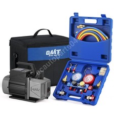 OMT AC Vacuum Pump Kit 5CFM 1/2HP & Manifold Gauge Set Auto R134a R410A R1234yf picture