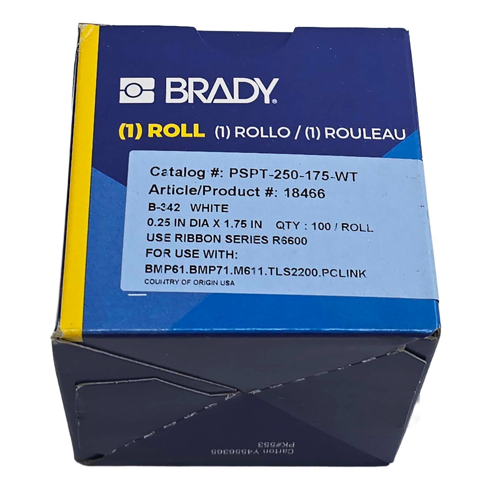 Brady PSPT-250-175-WT Heat Shrink Wire Marker Sleeve 0.375 Brady PSPT-250-175-WT Heat Shrink Wire Marker Sleeve 0.375