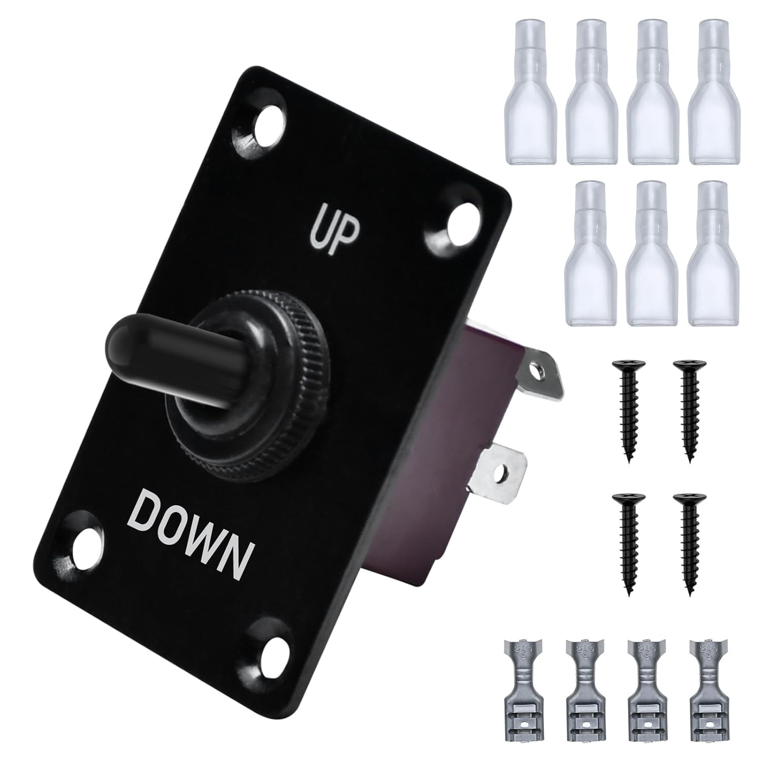 12V 30A DPDT Waterproof Latching Reverse Polarity Toggle Switch Up/Down 12V 30A DPDT Waterproof Latching Reverse Polarity Toggle Switch Up/Down