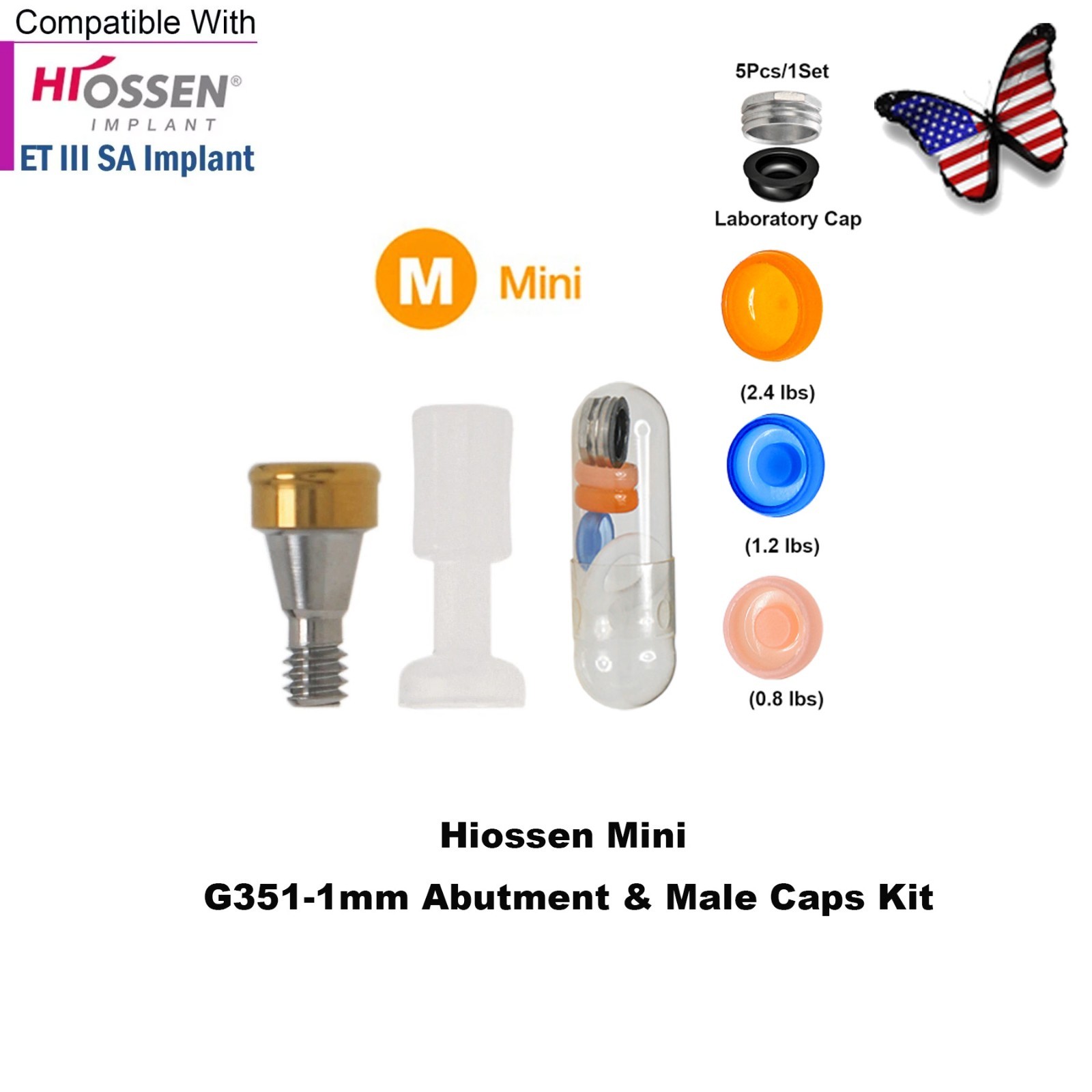 US Locator Overdenture Abutment & Male Cap Inserts Kit for Hiossen R/M Platform US Locator Overdenture Abutment & Male Cap Inserts Kit for Hiossen R/M Platform