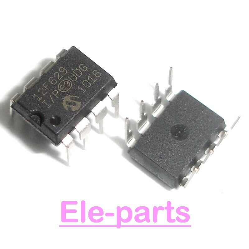 10 PCS PIC12F629-I/P DIP-8 12F629-I/P Flash-Based 8-Bit CMOS Microcontrollers IC