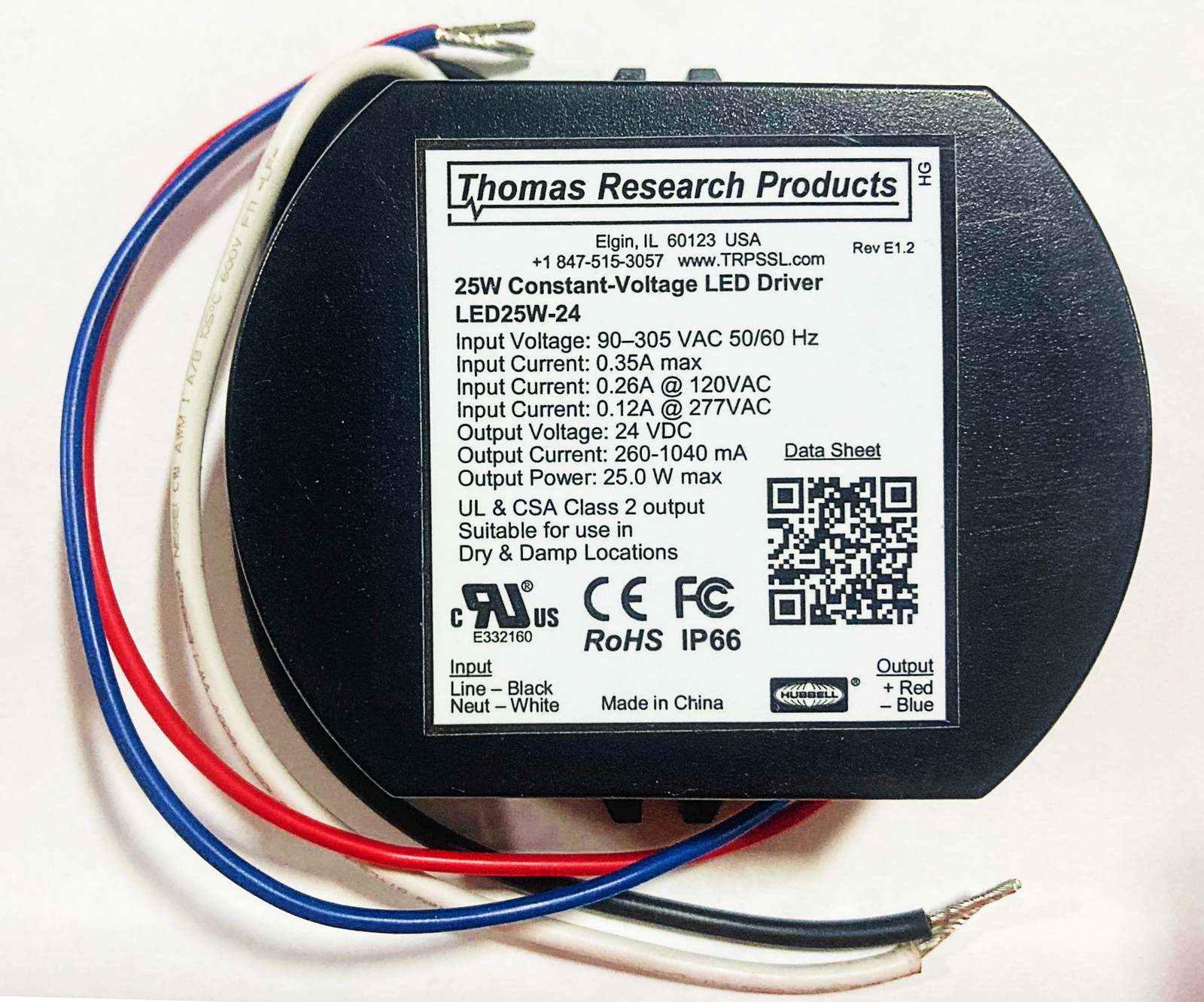 Hubbell Thomas Research Products LED25W-24 Constant Current LED Driver, 25 Hubbell Thomas Research Products LED25W-24 Constant Current LED Driver, 25