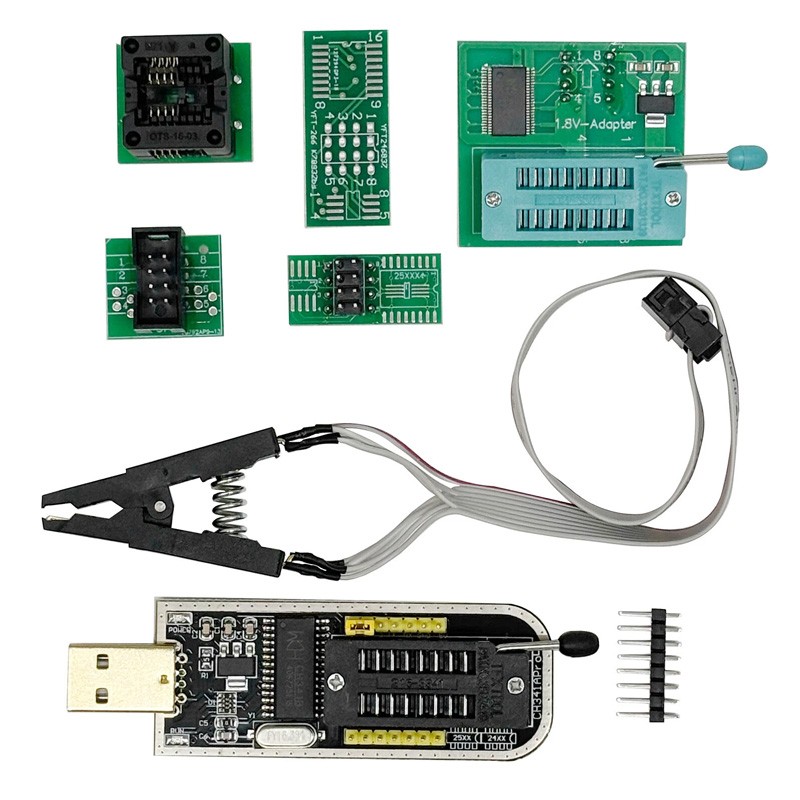 CH341A SOIC Clip Socket 1.8V 3.3V USB EEPROM Flash BIOS Repair Programmer CH341A SOIC Clip Socket 1.8V 3.3V USB EEPROM Flash BIOS Repair Programmer