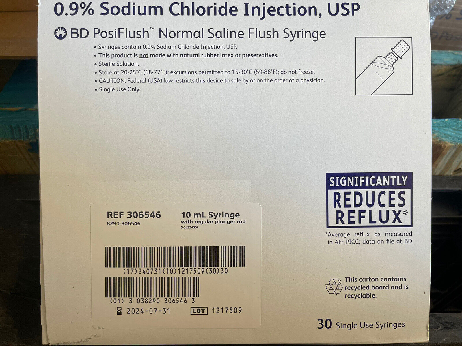 Sodium Chloride 0.9% Saline Flush Sealed Lot of 30