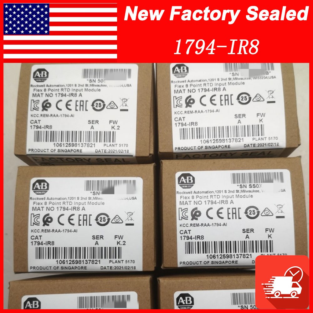 New Factory Sealed AB 1794-IR8 SER A Flex 8 Point RTD Input Module1794IR8 New Factory Sealed AB 1794-IR8 SER A Flex 8 Point RTD Input Module1794IR8