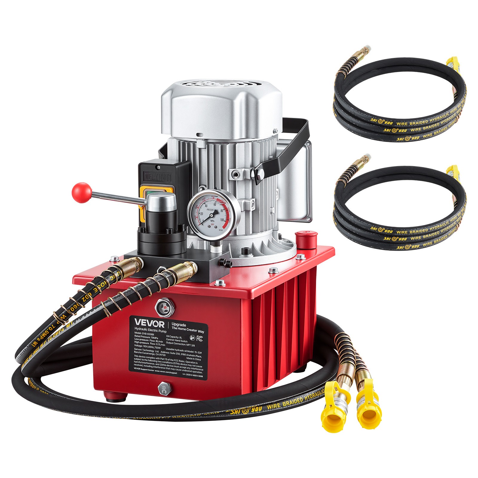 VEVOR Electric Hydraulic Pump 750W 10000 PSI Double Acting Hydraulic Power Unit VEVOR Electric Hydraulic Pump 750W 10000 PSI Double Acting Hydraulic Power Unit