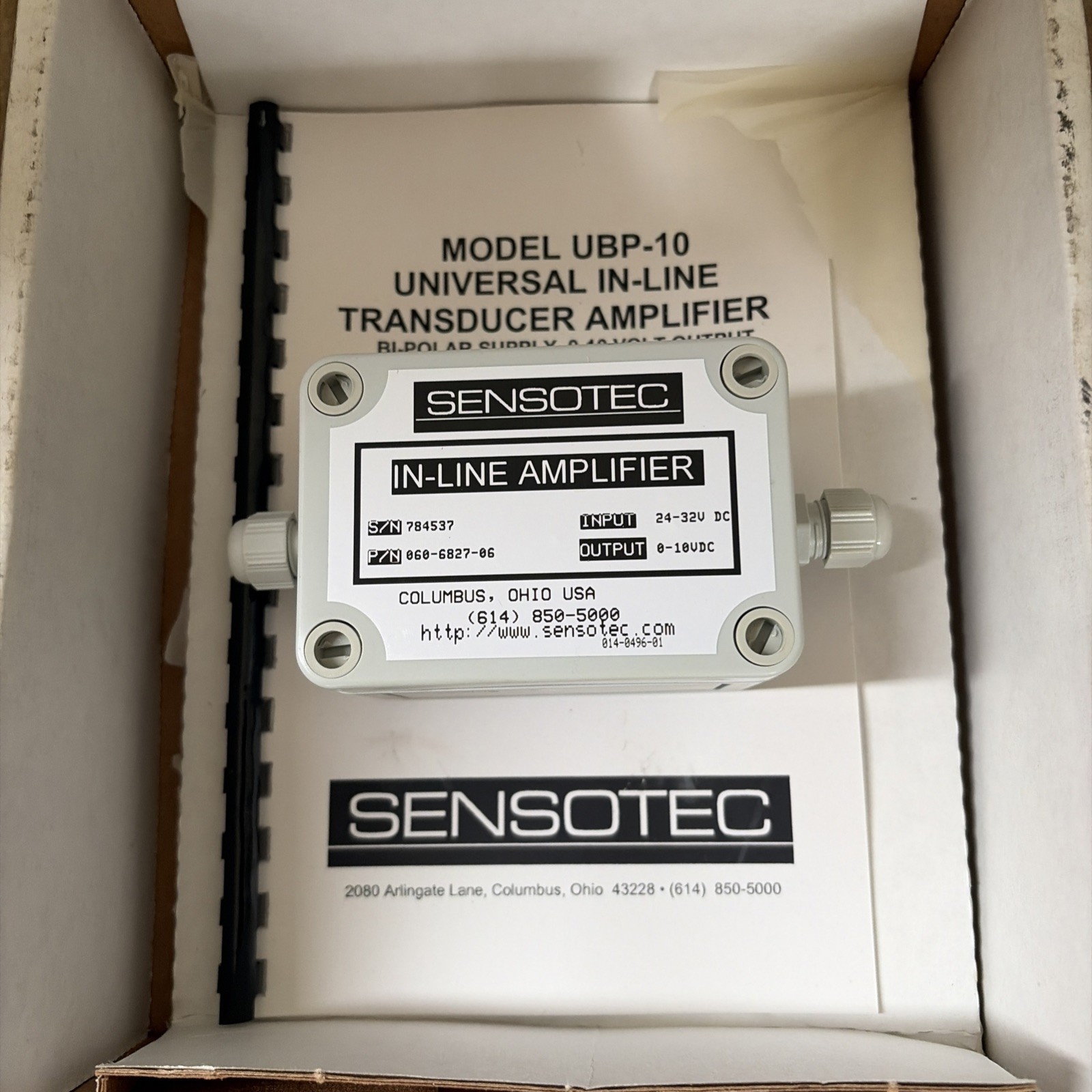 New SENSOTEC INLINE AMPLIFIER 060-6827-06 24-32VDC