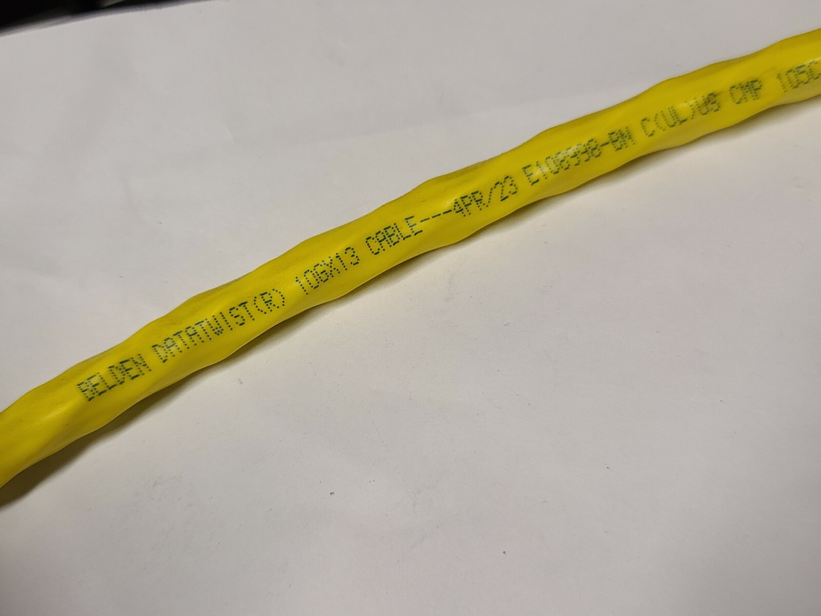 Belden 10GX13 23/4P 625MHz Cat6A Enhanced U/UTP Networking Cable CMP Yellow/50ft Belden 10GX13 23/4P 625MHz Cat6A Enhanced U/UTP Networking Cable CMP Yellow/50ft