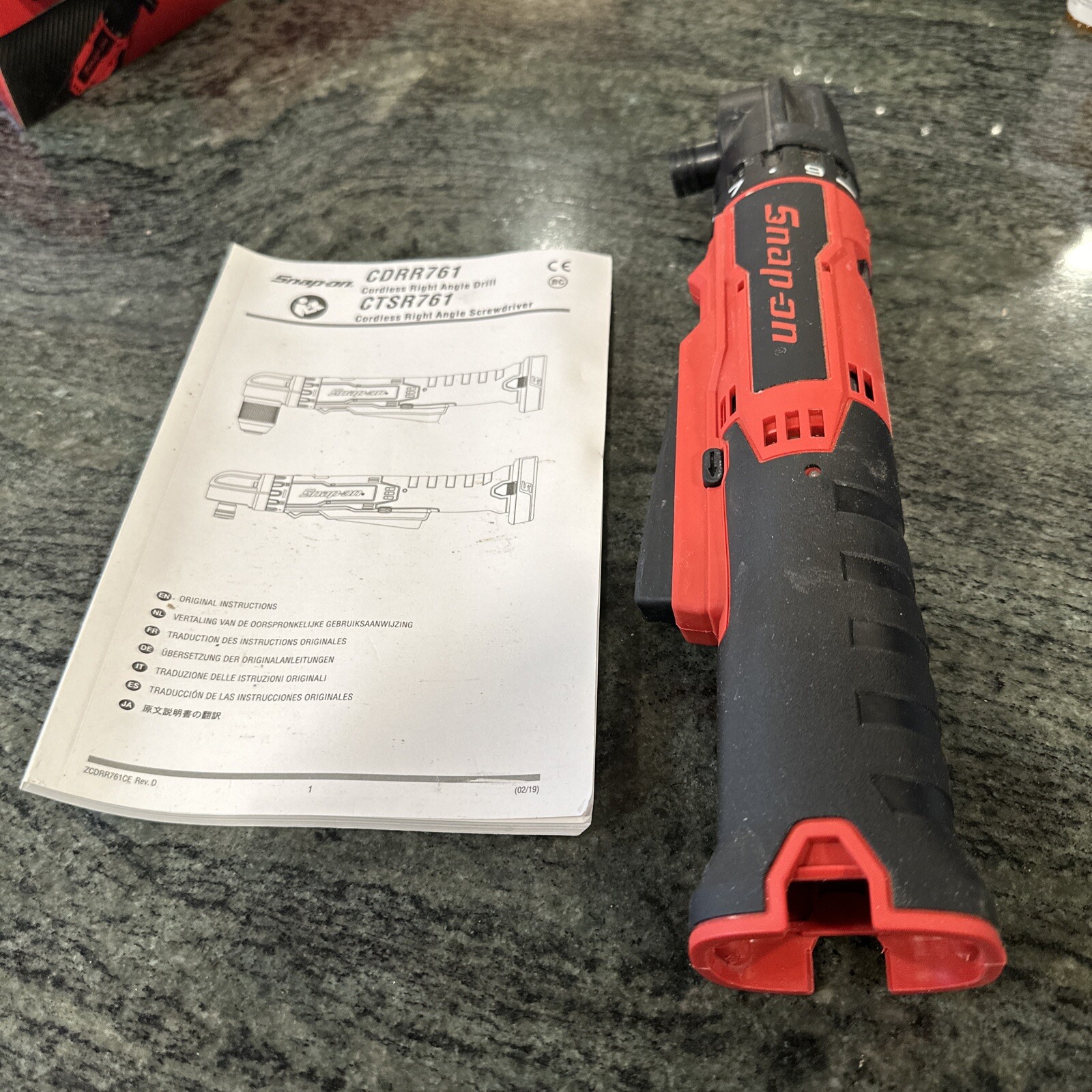 Snap On ctsr761db 14.4 micro lithium right angle screwdriver tool only Snap On ctsr761db 14.4 micro lithium right angle screwdriver tool only