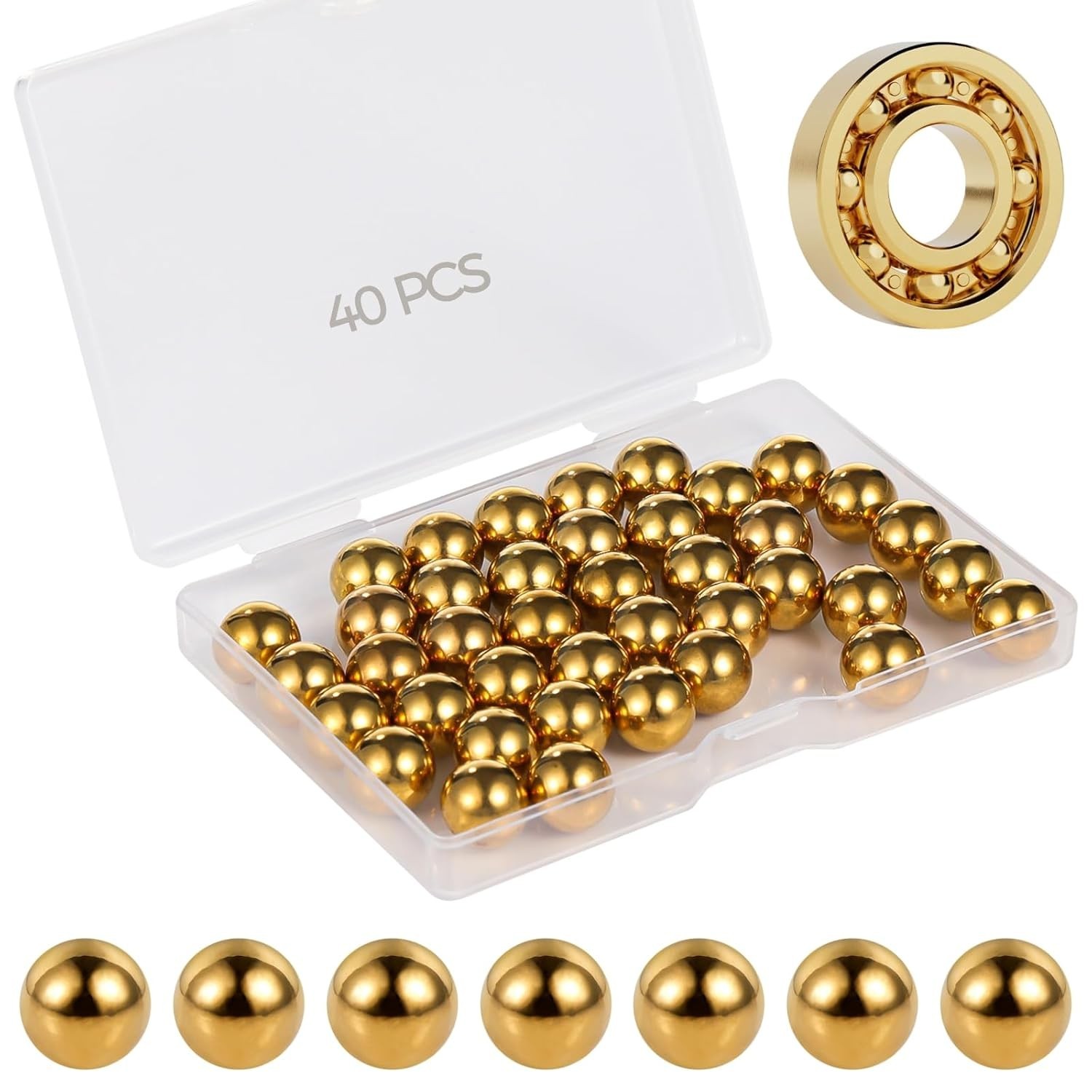 40pcs Precision Solid Brass Bearing Balls 1/2