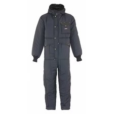 Refrigiwear 0381Rnavlar 0381 Coverall Suit With Hood Navy Large, Nylon, 400 Den picture