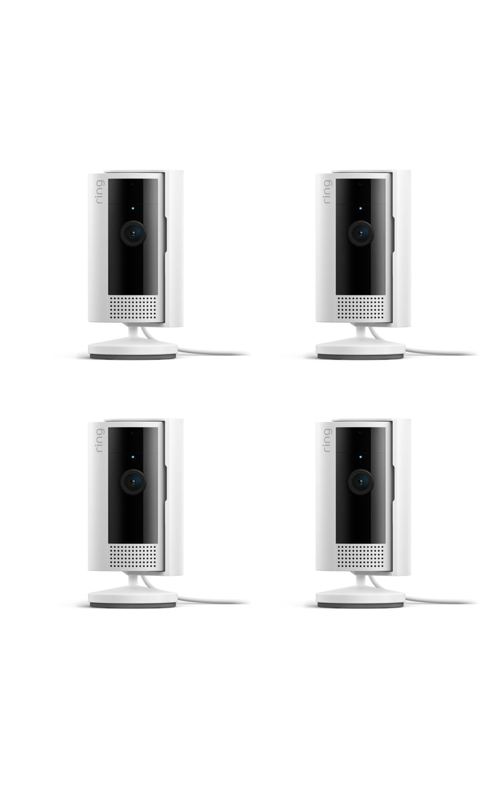Ring Indoor Cam, Home or business security in 1080p HD 4 Cameras, White Ring Indoor Cam, Home or business security in 1080p HD 4 Cameras, White