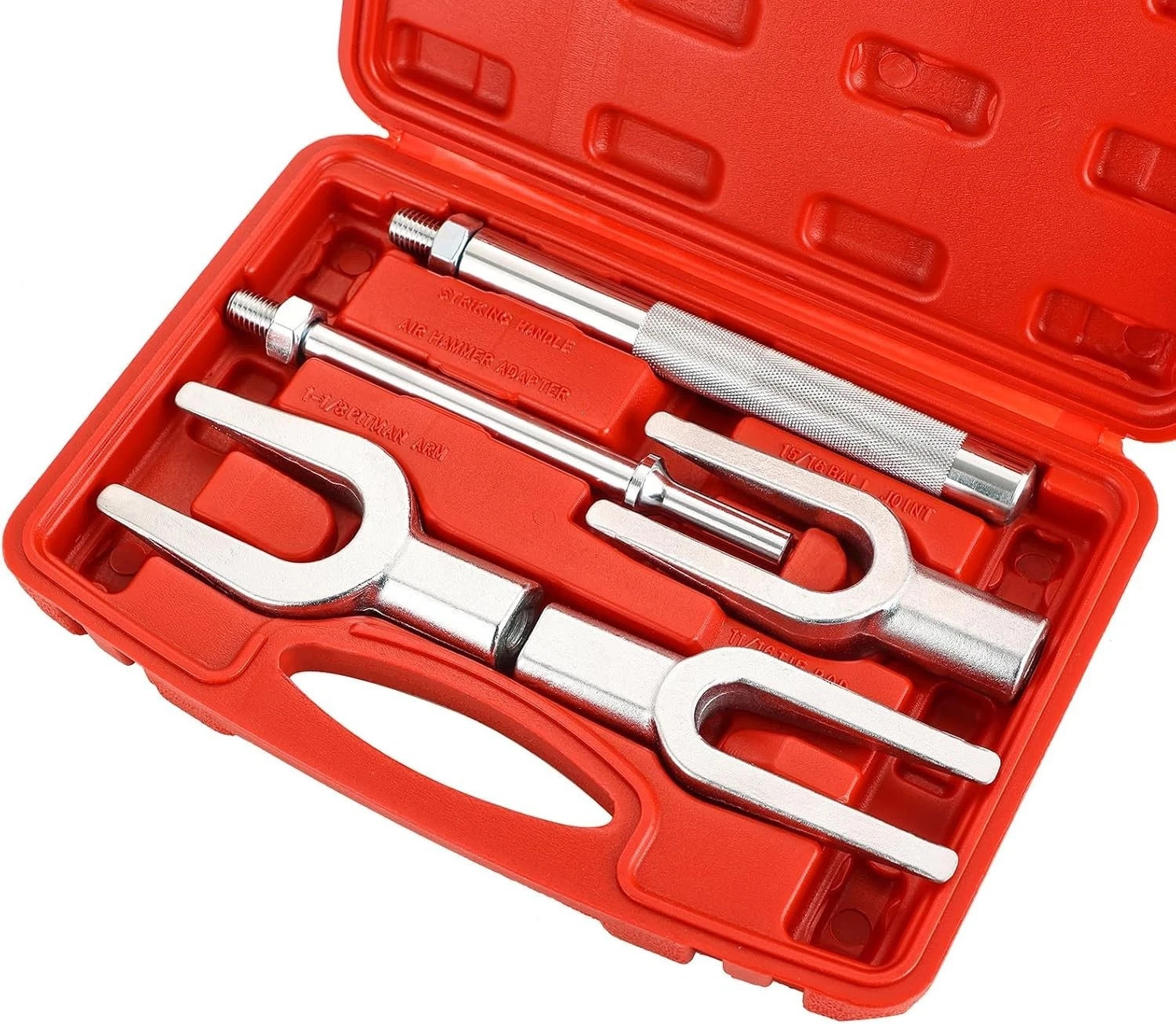 5PCS Ball Joint Separator Kit, Pickle Fork, Tie Rod & Pitman Arm Remover Tool 5PCS Ball Joint Separator Kit, Pickle Fork, Tie Rod & Pitman Arm Remover Tool