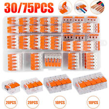 30/75PCS 221-412 Lever Nut 2/3/4/5 Conductor Compact Splicing Wire Connector Set picture