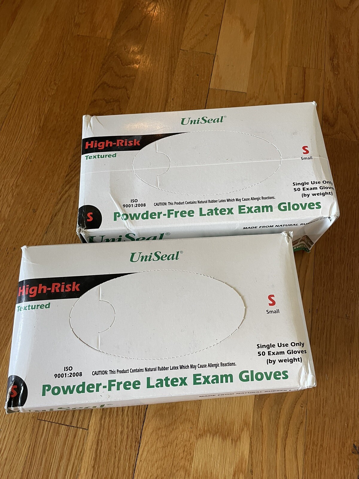 UNISEAL LATEX HIGH RISK POWDER-FREE TEXTURED GLOVE, Small, 15 MIL, (50/Box)