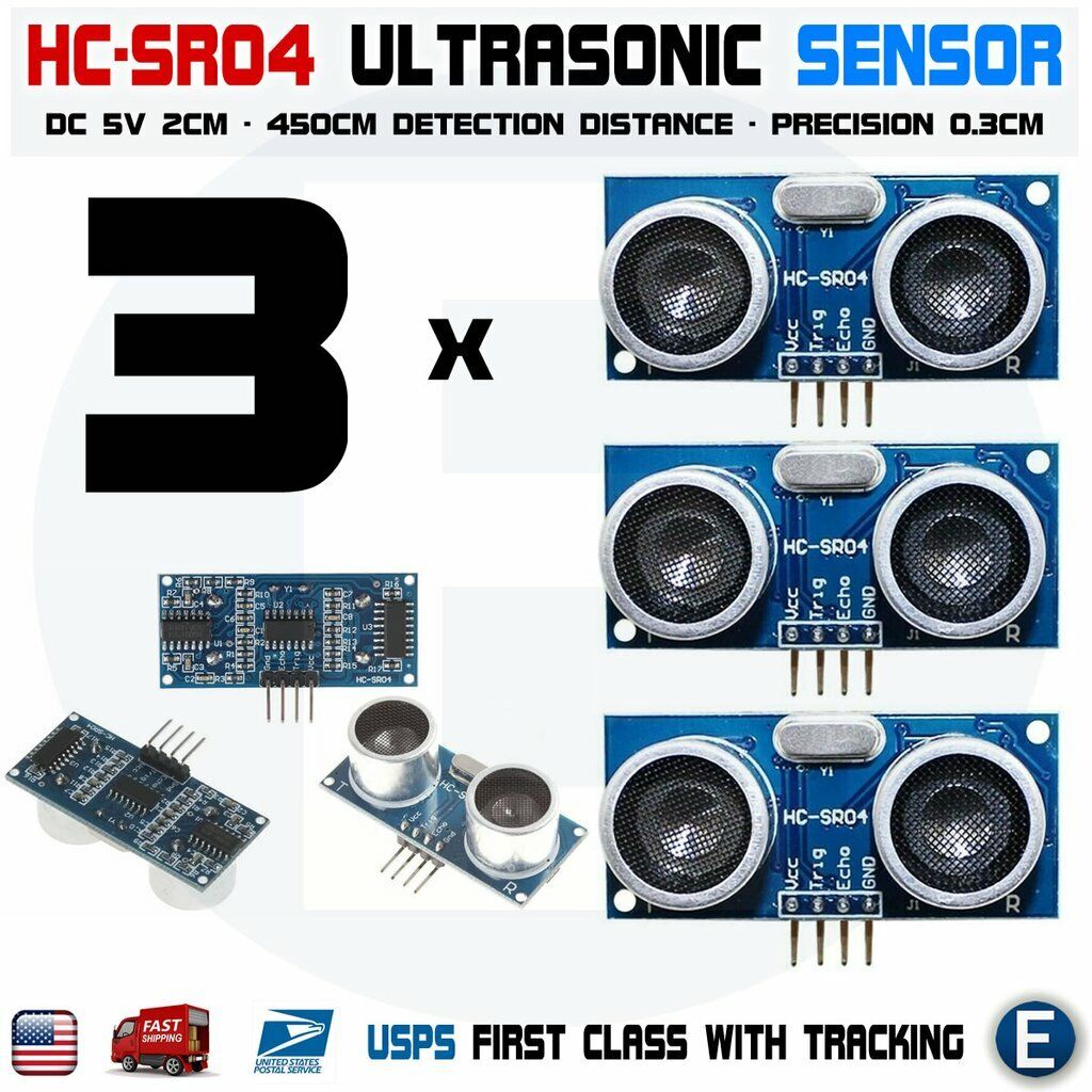 3pcs HC-SR04 Ultrasonic Sensor Module Measuring Arduino Raspberry pi Robot