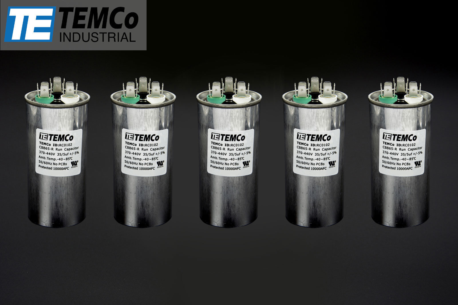 TEMCo 35+5 uf/MFD 370-440 VAC volts Round Dual Run Capacitor 50/60 Hz -Lot-5