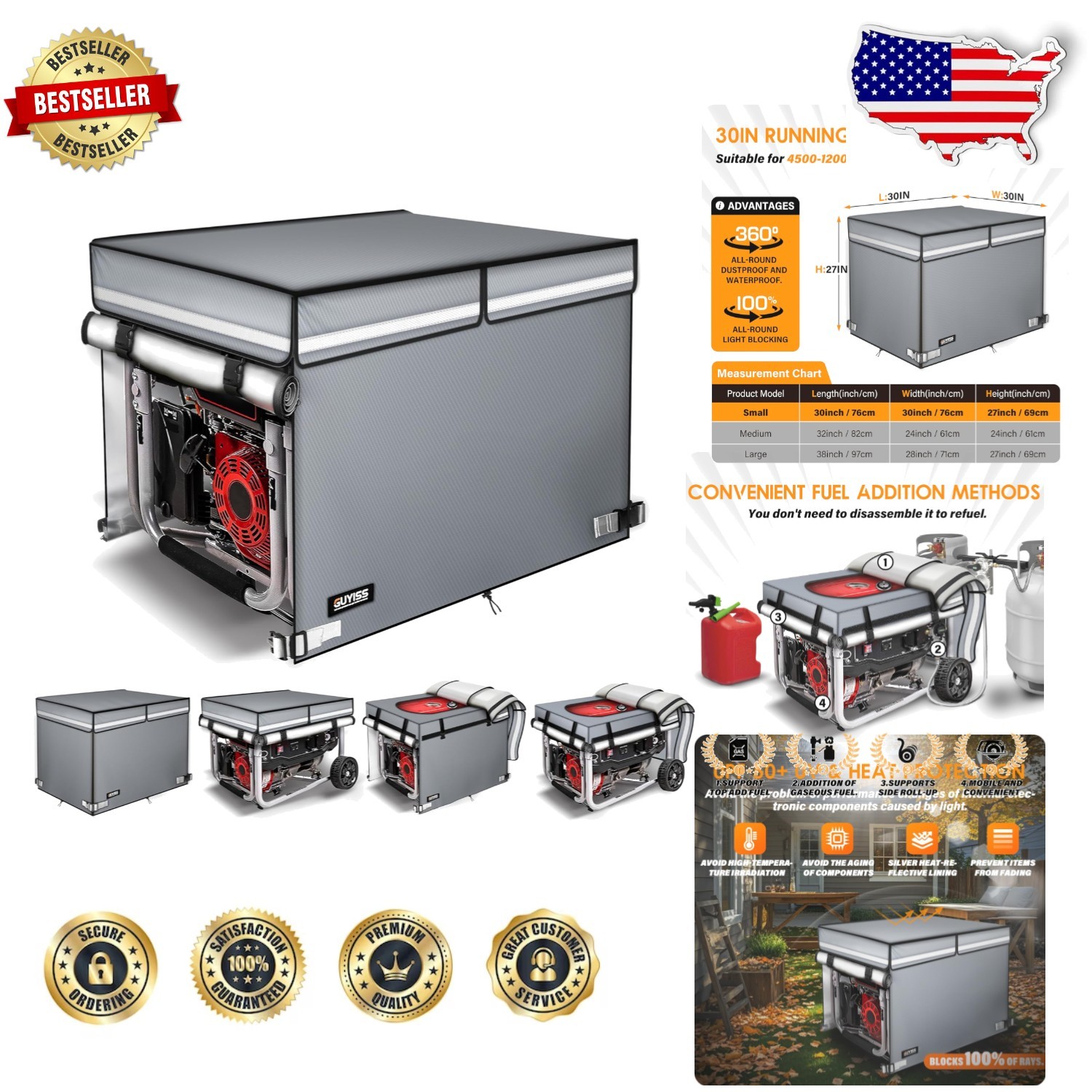 Outdoor Generator Cover 30x30x27