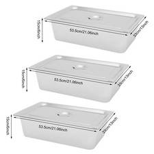 3 Pcs-6 Inch Deep Steam Table Pans With Lid  Full Size Stainless Steel Hotel Pan picture