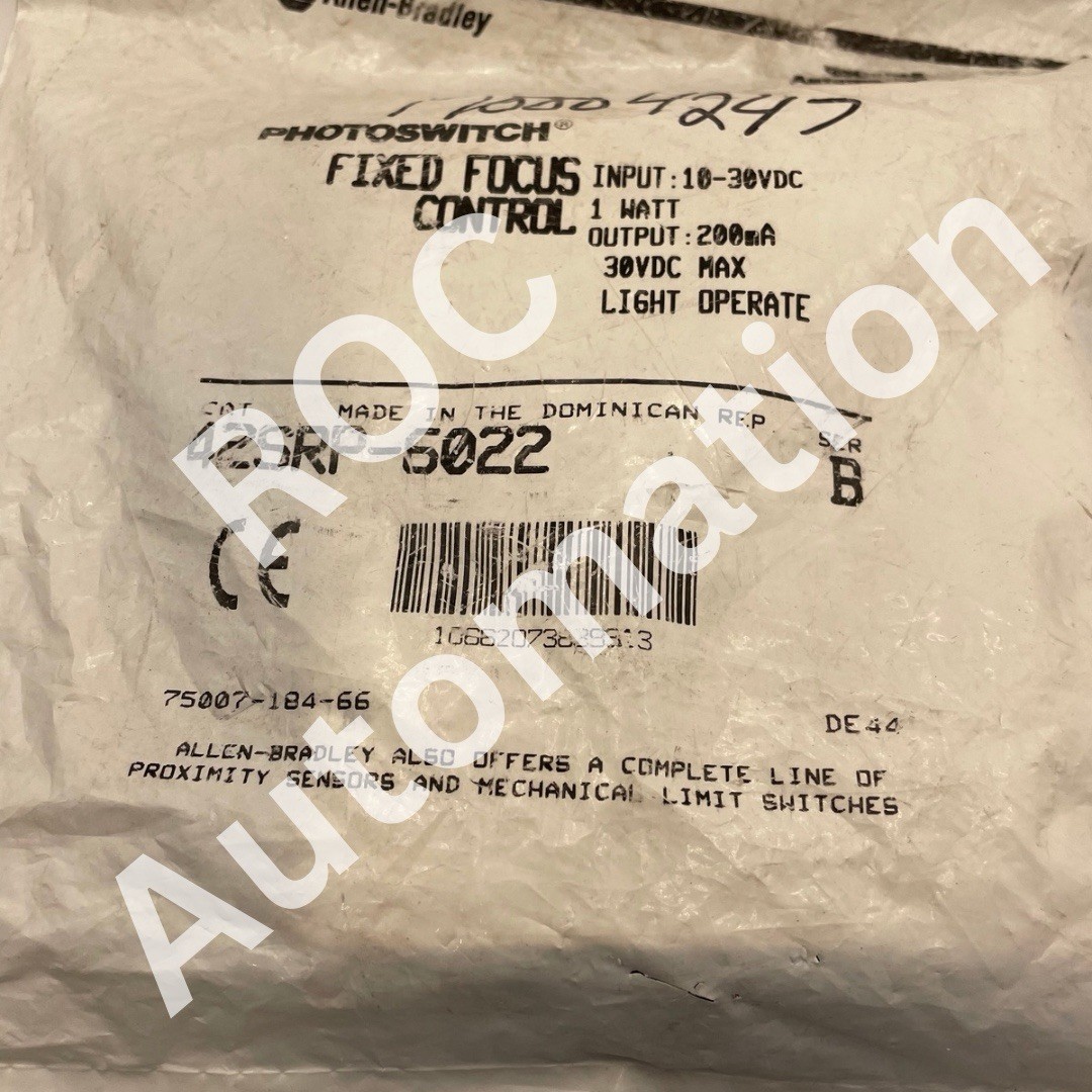 Sealed Pre-owned Allen Bradley 42SRP-6022 Series B Photoelectric Sensor