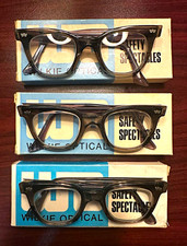 Lot of 3 Vintage 1960s Wilkie Optical Safety Glasses / Spectacles picture
