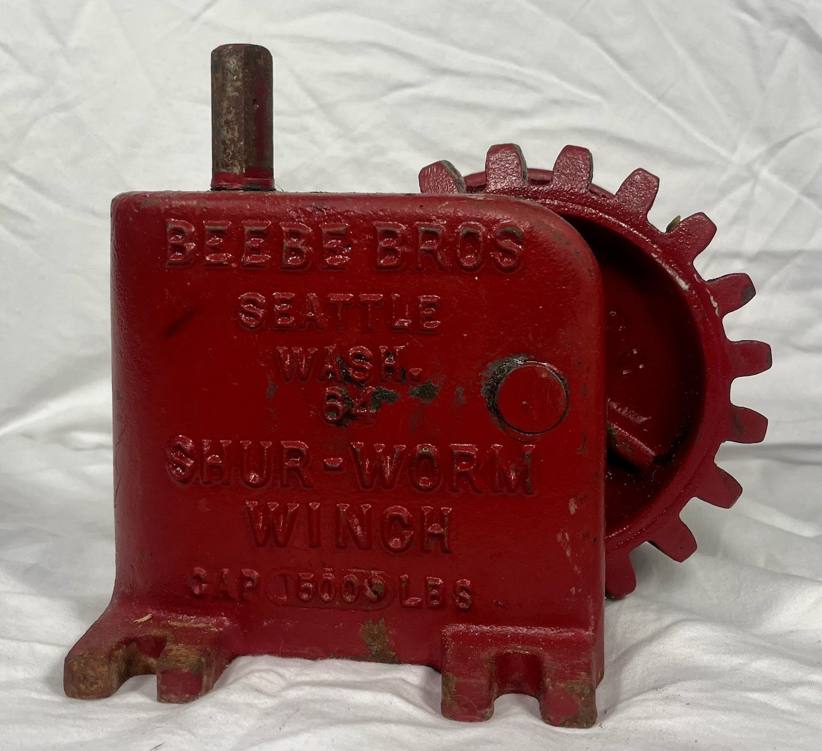 Vintage Beebe Bros 1500 LBs Hand Crank Shur-Worm Winch 64 Original Paint Seattle Vintage Beebe Bros 1500 LBs Hand Crank Shur-Worm Winch 64 Original Paint Seattle