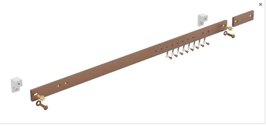 nVent HOFFMAN DG19 Horizontal Ground Bar Assy, 1.00x19.25, Polished, Copper