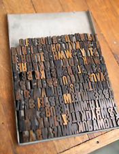 Antique vintage Wood Letterpress Print Type Block Letters typeset Tool lot picture