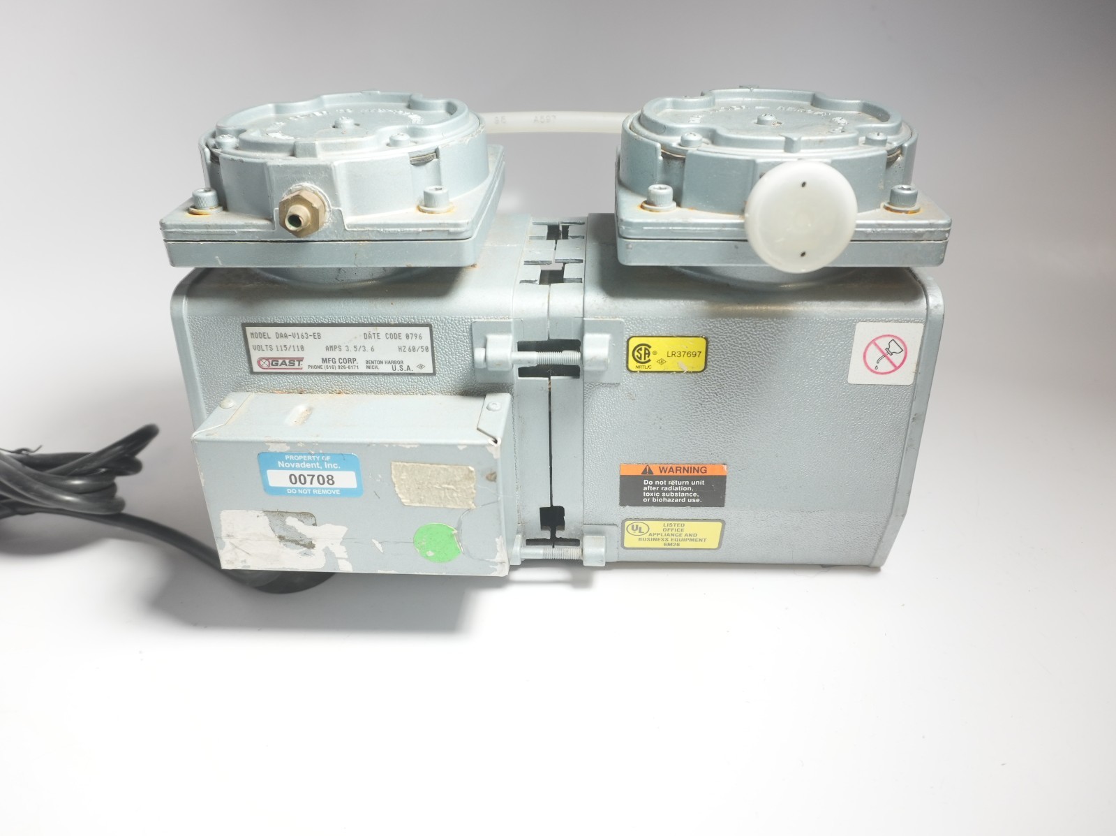 Gast DAA Series Oil-Less Diaphragm Vacuum Pump DAA-V163-EB P-013 Gast DAA Series Oil-Less Diaphragm Vacuum Pump DAA-V163-EB P-013