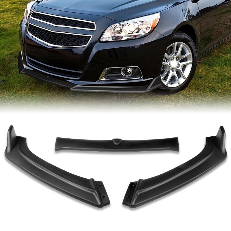 3 Piece Front Bumper Lip Splitter Kit for 2013 2018 Chevrolet Malibu Black 3 Piece Front Bumper Lip Splitter Kit for 2013 2018 Chevrolet Malibu Black