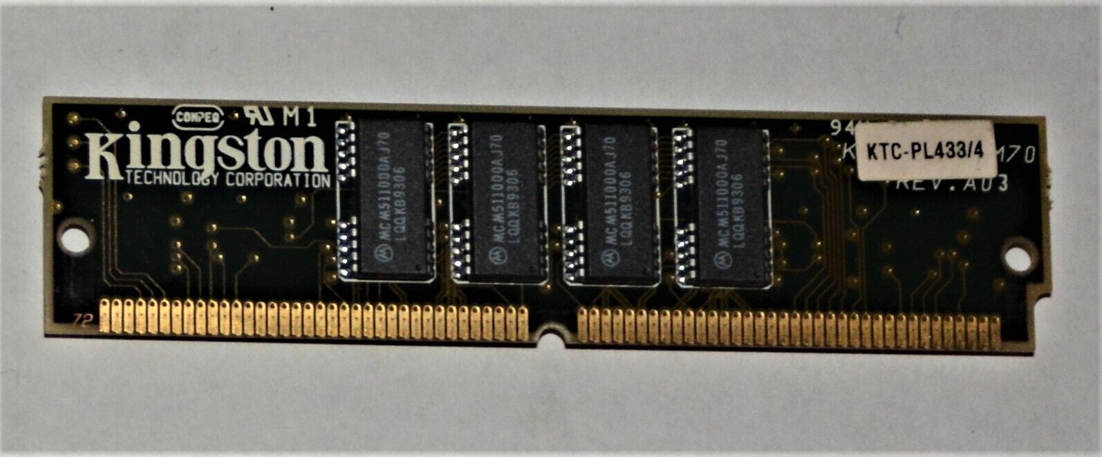 Kingston KTC-PL433/4 4MB SIMM Memory Module KTCPL4334