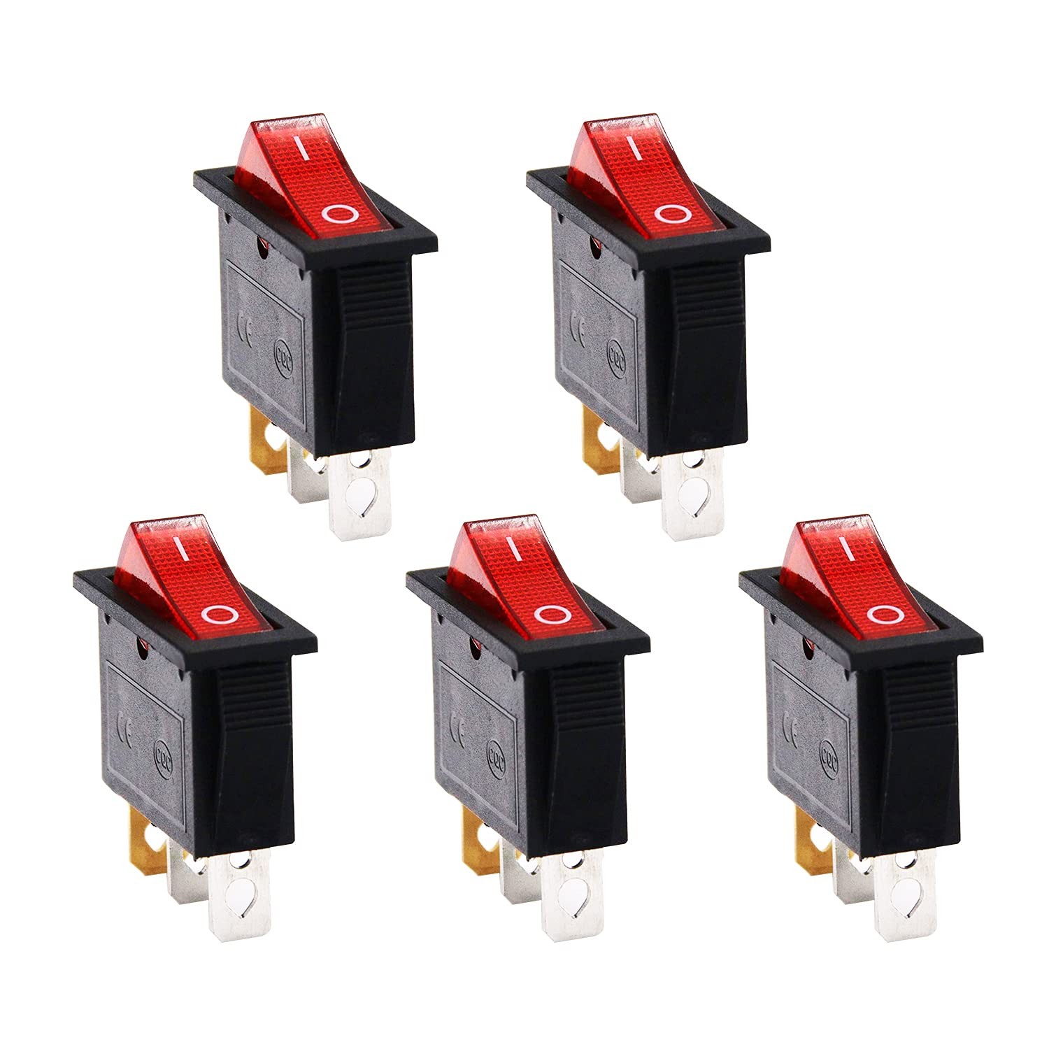 15A 250V/20A 125V 3 Pin AC Rocker Switch KCD3 Switch 5 Pcs 15A 250V/20A 125V 3 Pin AC Rocker Switch KCD3 Switch 5 Pcs