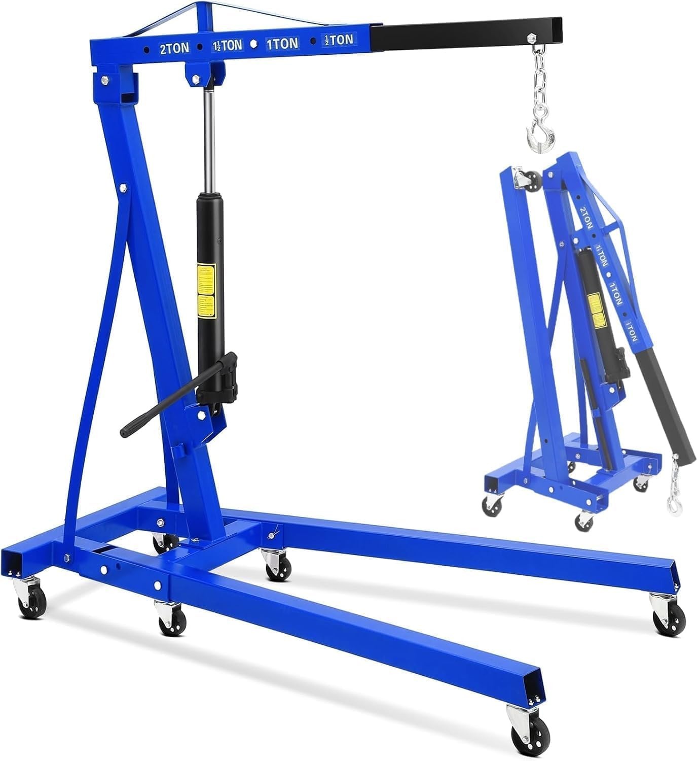 Garvee 2T Hydraulic Shop Crane 4400Lbs Engine Hoist Telescopic for Auto Garage