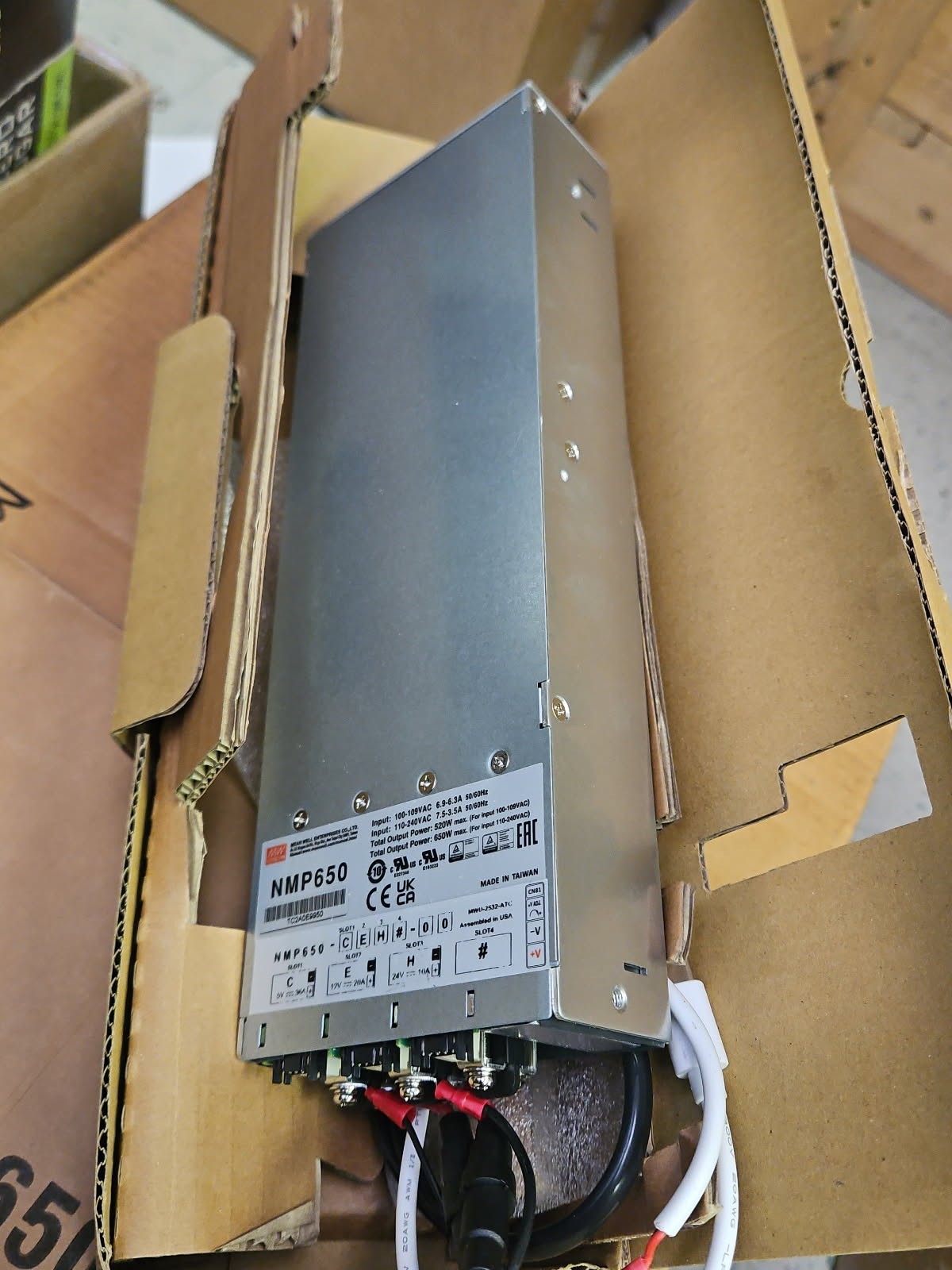 Mean Well NMP650 - CEH#-OO modular power supply NEW IN BOX  5V 12V AND 24V