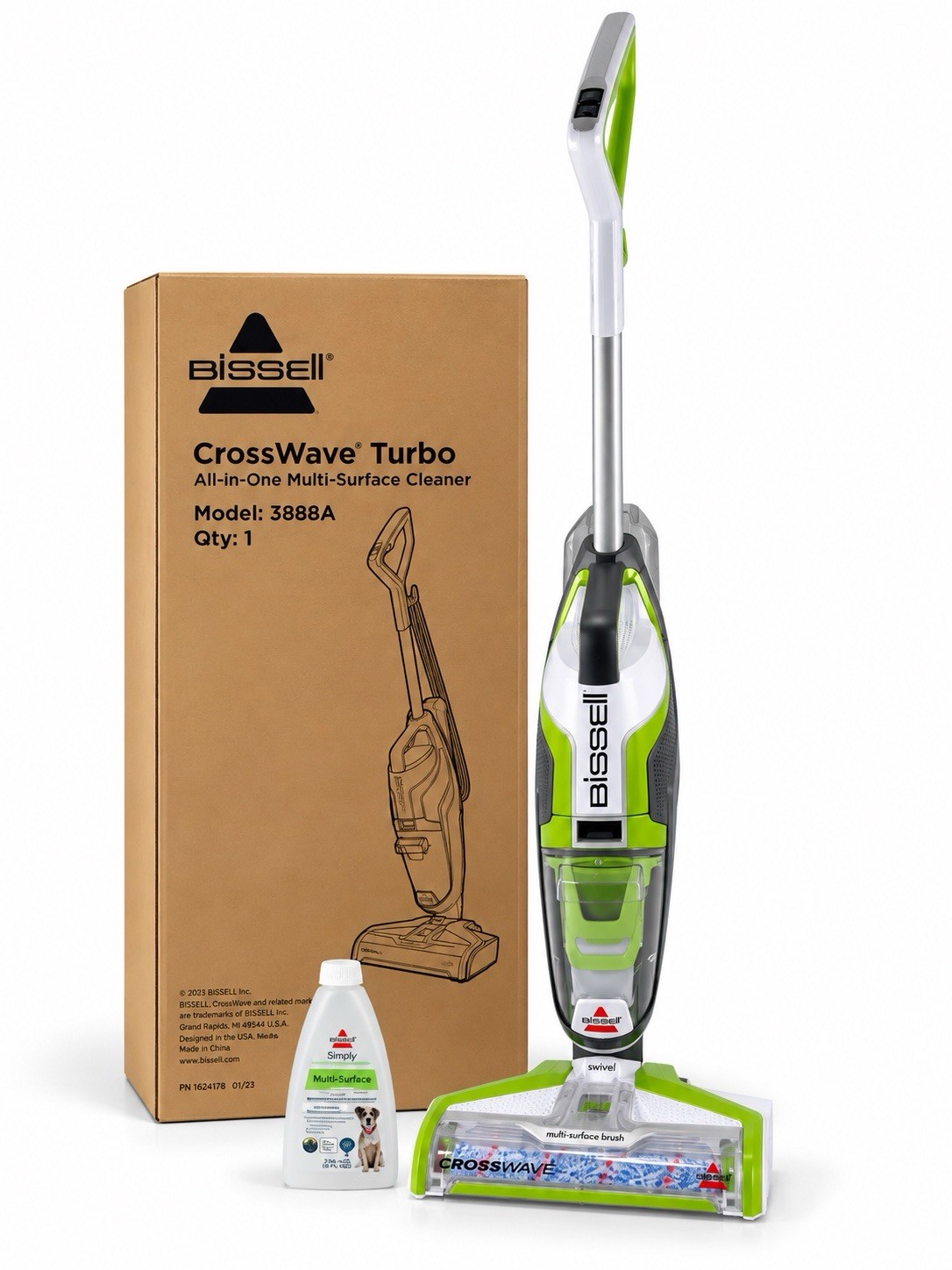 BISSELL Crosswave Turbo Corded Vacuum Mop All in One Wet & Dry Vac Combo, 3888A BISSELL Crosswave Turbo Corded Vacuum Mop All in One Wet & Dry Vac Combo, 3888A