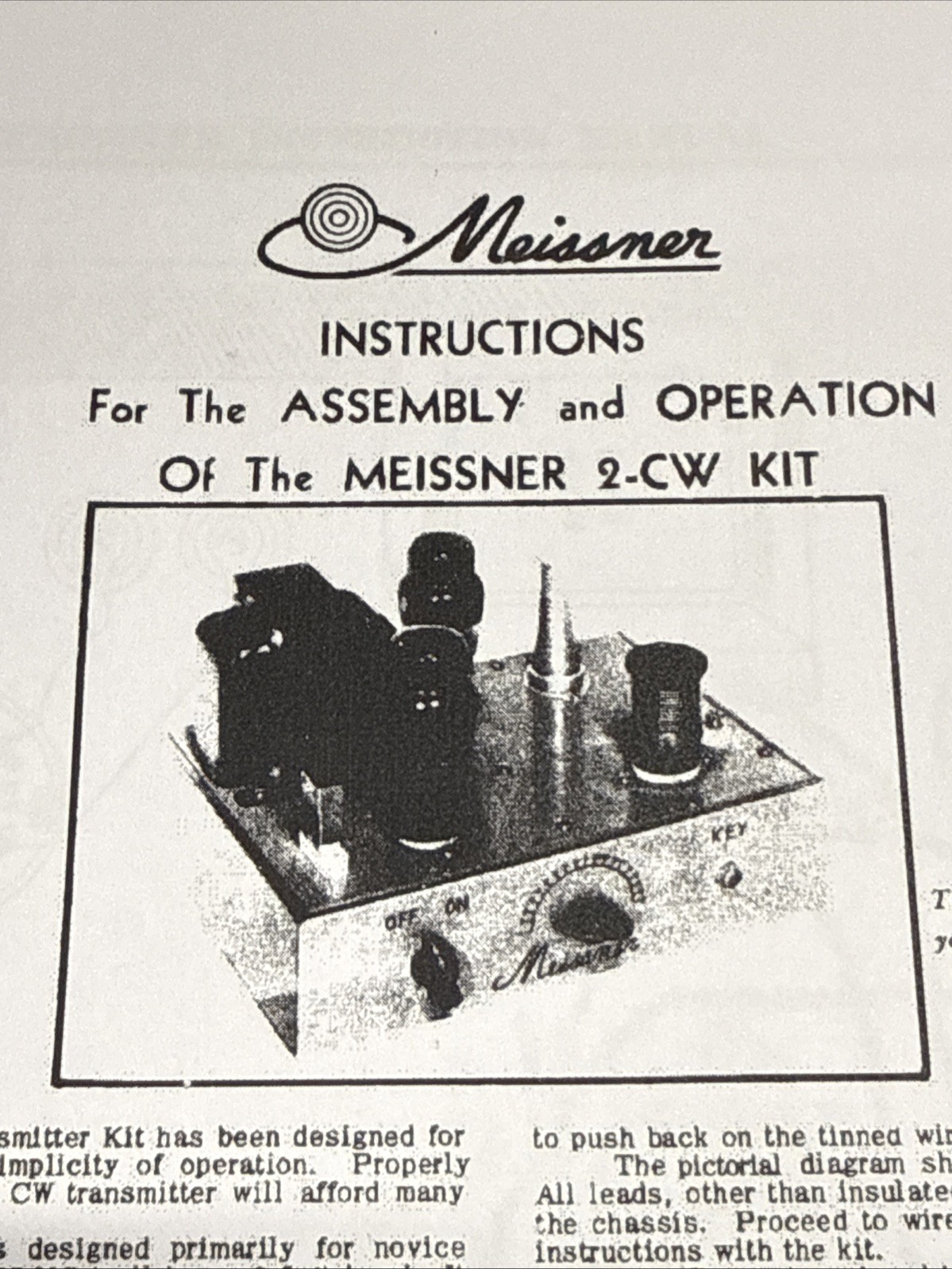 The MEISSNER 2 - CW KIT The MEISSNER 2 - CW KIT