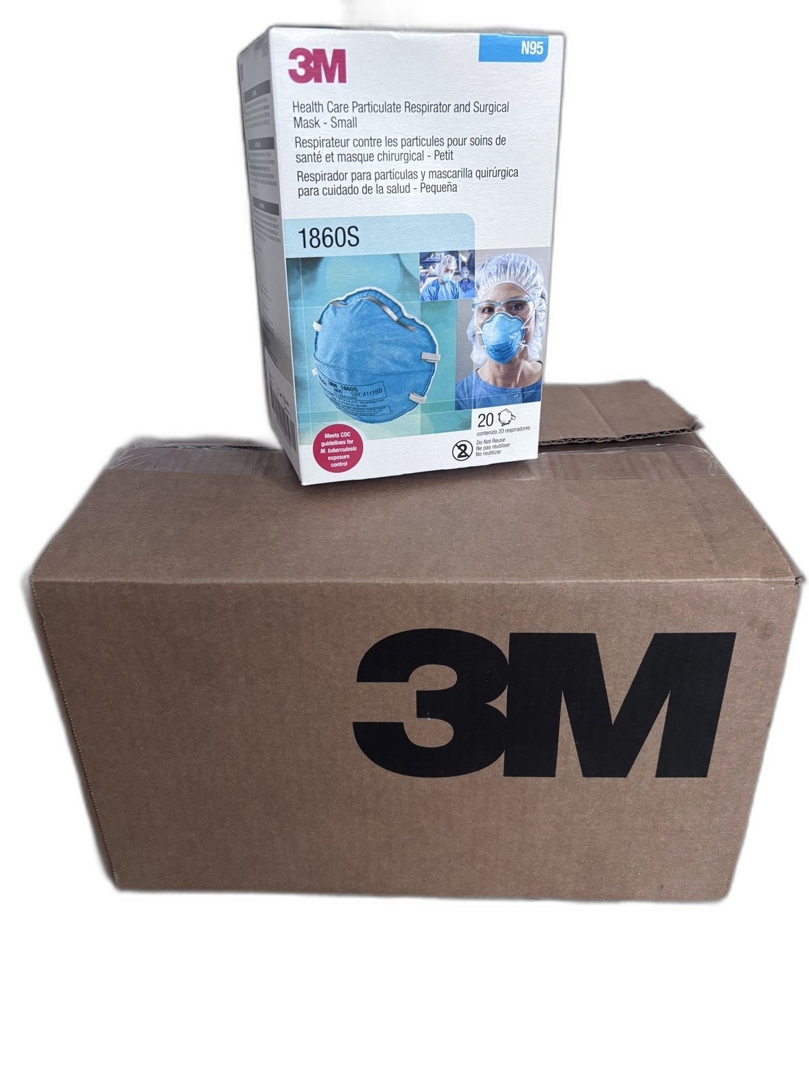 3M 1860S N95 Respirator Mask Small Size NIOSH, box of 12 each 20 pieces
