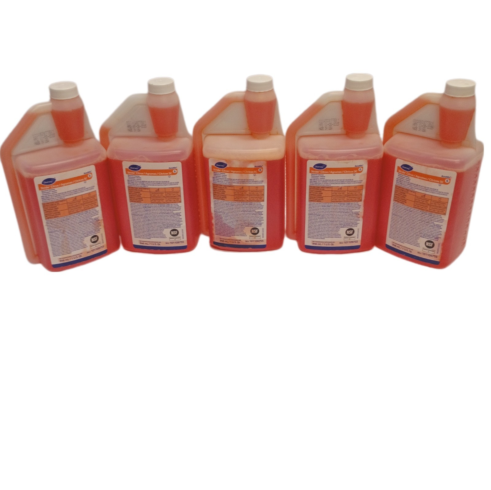 Lot of 5 Stride Citrus SC Neutral Floor Cleaner, Citrus , 32oz Acuumix Bottle