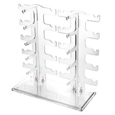 2 Row Sunglasses Rack Holder - Transparent Glasses Display Stand Organizer picture