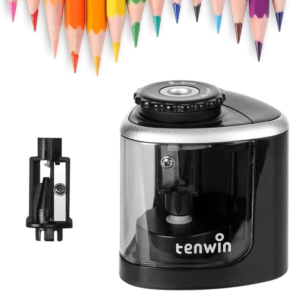 Electric Pencil Sharpener Battery Powered and Portable Pencil Sharpeners (black)