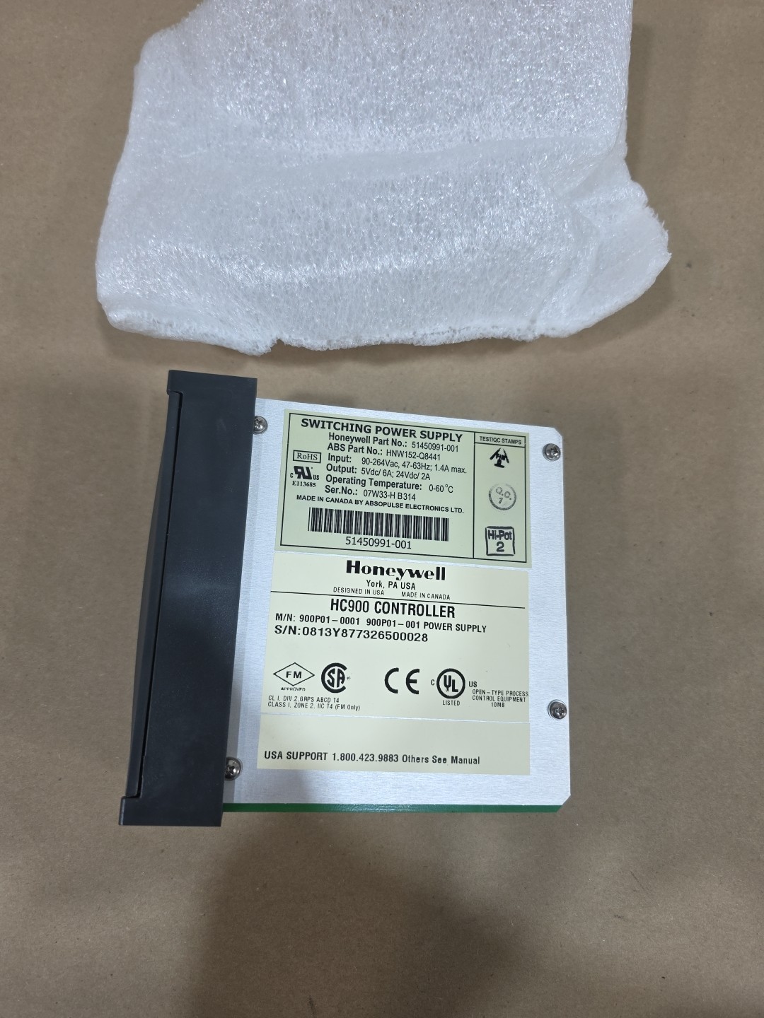 Honeywell 900P01-0001 HC900 Power Supply 51450991-001 Mounted Honeywell 900P01-0001 HC900 Power Supply 51450991-001 Mounted