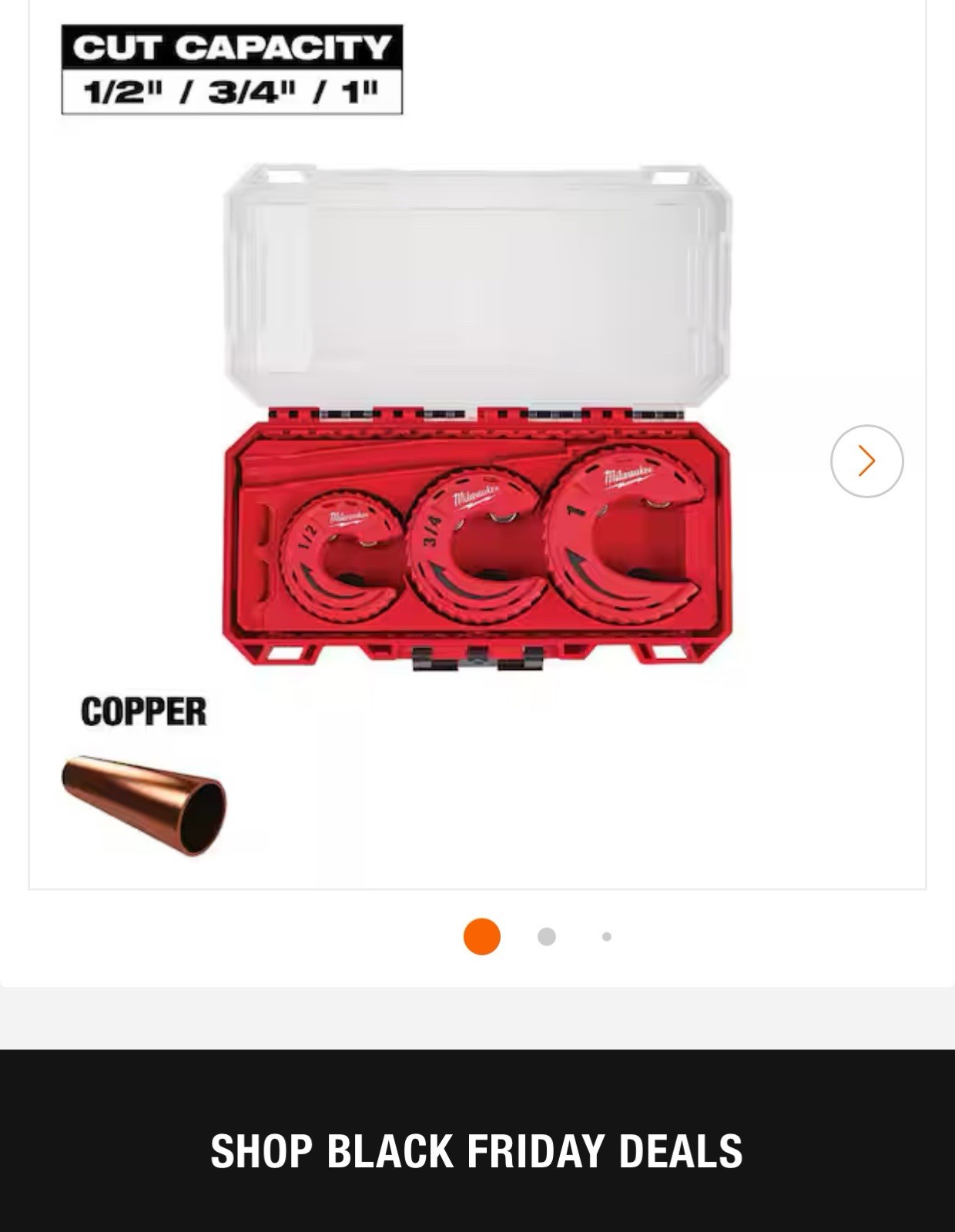 Milwaukee 48-22-4267 Close Quarters Copper Tubing Cutter (3-Piece Set) Milwaukee 48-22-4267 Close Quarters Copper Tubing Cutter (3-Piece Set)