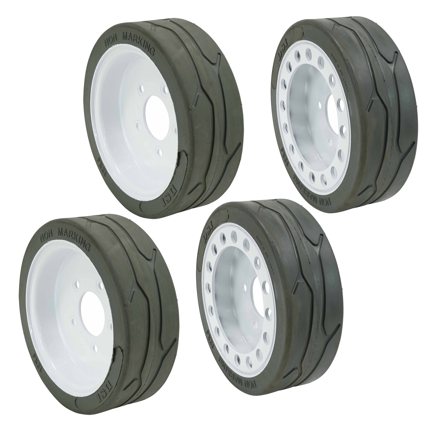 (4 Set) SkyJack Scissor Lift Tires (158436, 158437) 12 x 4 - Plain, Brake (4 Set) SkyJack Scissor Lift Tires (158436, 158437) 12 x 4 - Plain, Brake