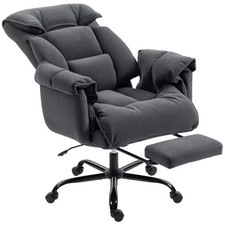 Executive Polyester Reclining Swivel High Back Ergonomic Office Chair in Dark Gr picture