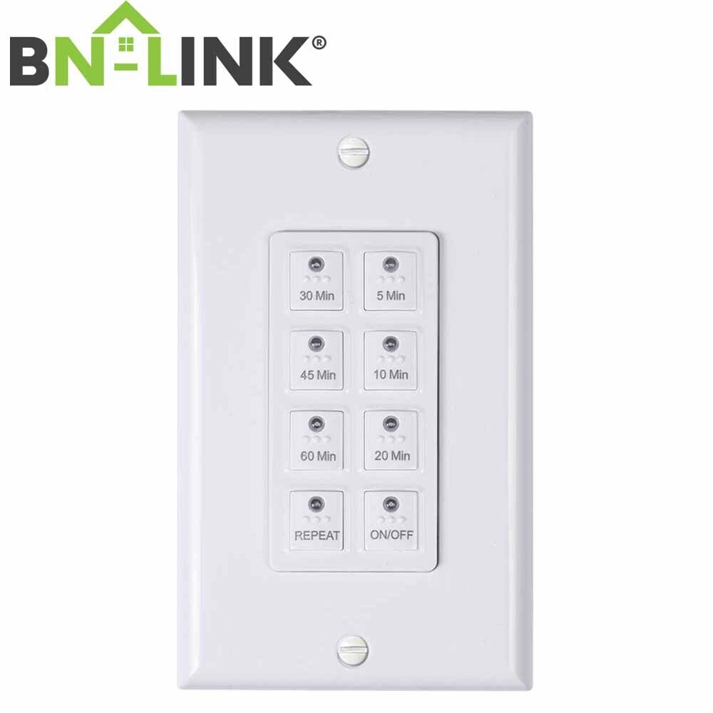 BN-LINK Countdown Digital In-wall Timer Switch w/Push Button 5-10-20-30-45-60min