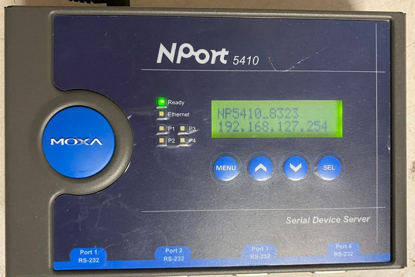MOXA NPort5410 REV:3.3 Serial Device Server -Tested to Power