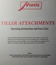 Mantis Little Wonder 7222E Garden Tiller Attachments Owner & Parts Manual picture